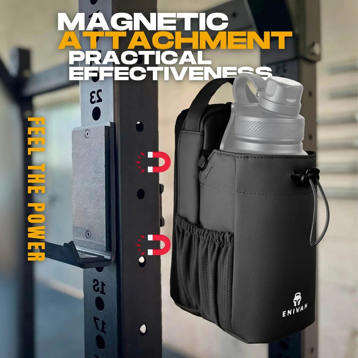 ENIVAN MAGNETIC GYM BAG WITH BOTTLE HOLDER