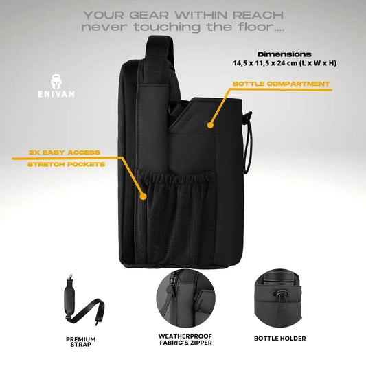 ENIVAN MAGNETIC GYM BAG WITH BOTTLE HOLDER
