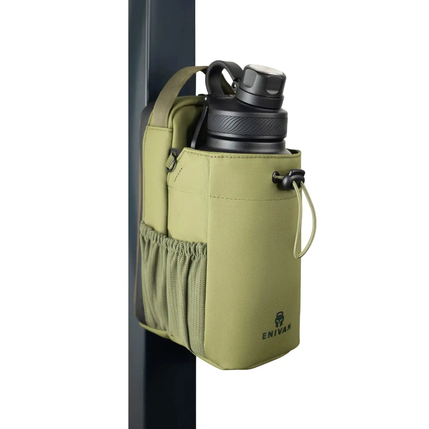 EVIAN GREEN MAGNETIC GYM BAG WITH BOTTLE HOLDER